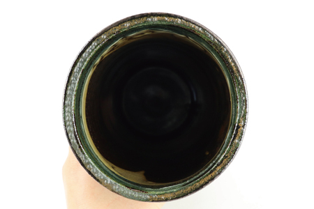 AT006　益子焼　大塚雅淑　花器　青