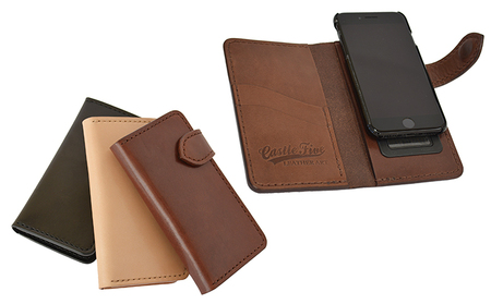 キャッスルファイブレザーアート　レザーiPhone7・8ケース（黒・茶・ナチュラル） ナチュラル