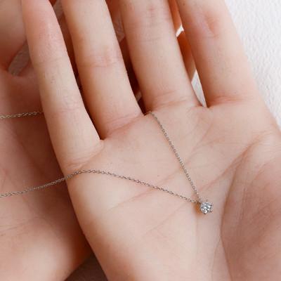 ふるさと納税 大津市 プラチナ900【0.2ct ラボダイヤモンドネックレス】6本たてづめ 未来の輝き 一粒ペンダント |  | 02