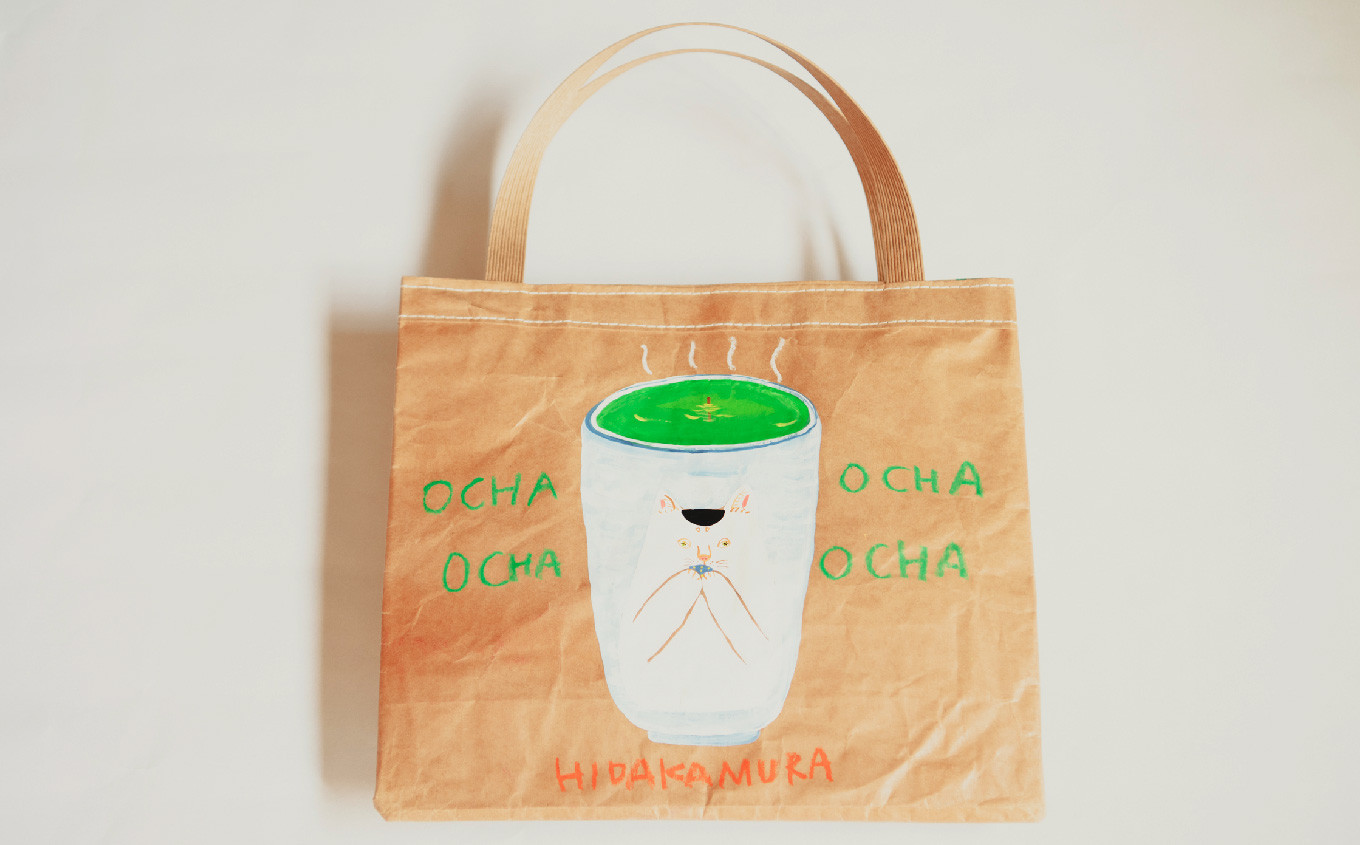 
【限定柄】タカハシカヨコ 米袋バック 「土佐茶柄」 大四角サイズ KOME TOTE
