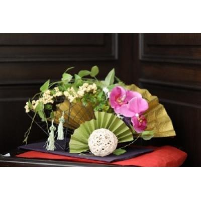 ふるさと納税 北上市 アートフラワー「扇とラン」1個