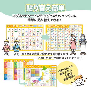 【小学6年生の漢字表ポスター】マグネットシート製 お風呂ポスター 40cm×57cm