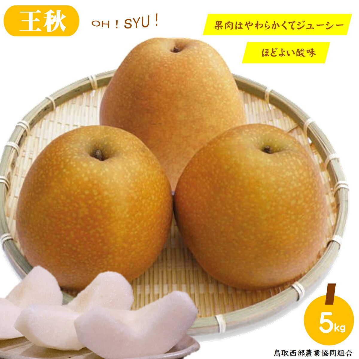 【ふるさと納税】先行予約 鳥取県産 梨 王秋 おうしゅう 5kg【10月下旬～11月下旬お届け】【25-014-016】【鳥取西部農業協同組合 果実課】数量限定 王秋梨 ナシ なし フルーツ 果物 くだもの デザート 果汁 和梨 先行受付 産地直送 お取り寄せ ご当地 鳥取県 米子市 送料無料