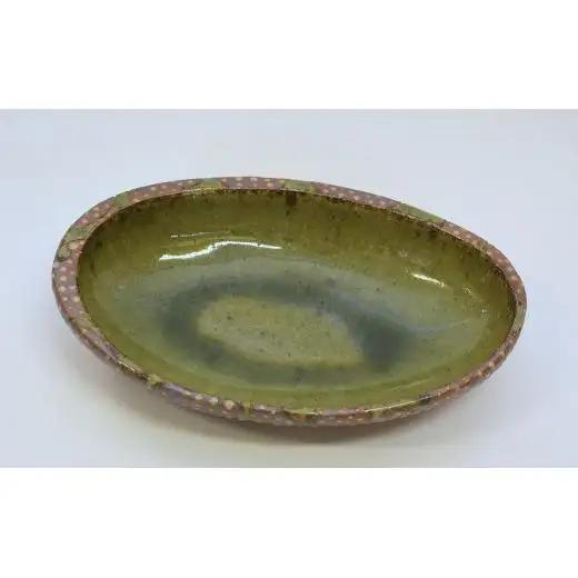 釉彩オーバル鉢 和食器 深皿 楕円皿 陶芸品《受注制作》楕円鉢 皿 深皿 和食器 おしゃれ モダン カレー皿 パスタ皿 手作り 陶芸 陶器 陶芸作家
