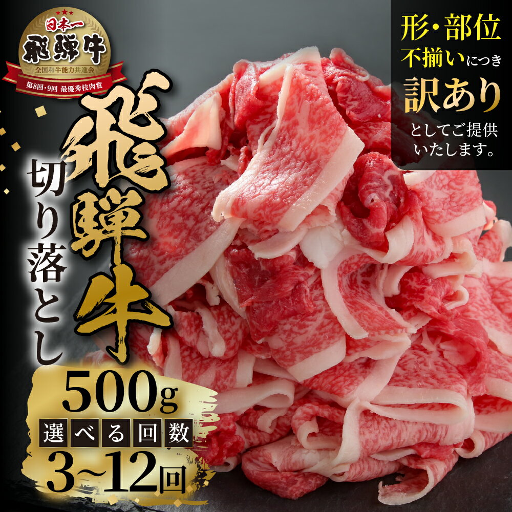 【ふるさと納税】《定期便》選べる お届け回数 3回 6回 12回 訳あり 飛騨牛 切り落とし 500g 肉 飛騨牛 定期 切落し 飛騨高山ミート 30000円 60,000円 120,000円