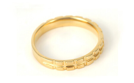 K18　地金キャタピラーデザインリング　R3938-Y【サイズ：8号～20号（0.5号刻み対応可）】  指輪 リング ジュエリー 贈り物 ギフト プレゼント