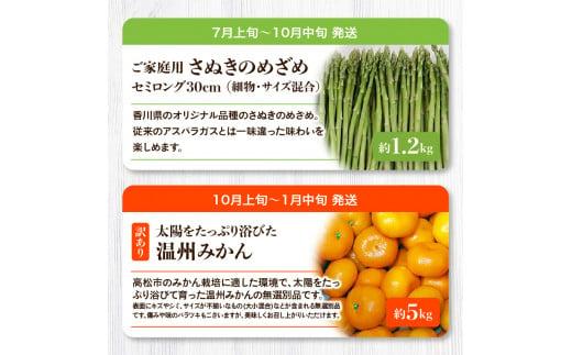 「香川県オリジナル品種さぬきのめざめ」と人気の果物 定期便O