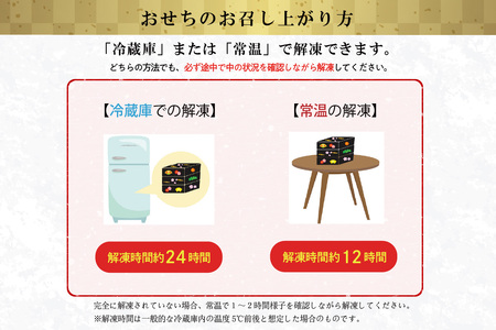 【年内発送】金三こだわりおせち（2段）＋希少部位3種肉　おせち2025　宅配　お祝い膳　開運　おせち料理　３人前　重箱　２段重【0048-004】