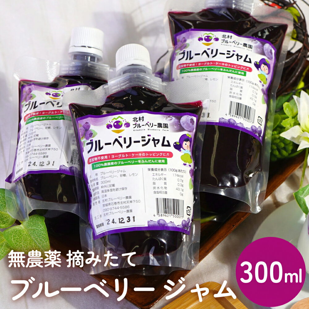 【ふるさと納税】＜先行予約＞ブルーベリージャム 300ml 無添加 摘みたて 手作り 果実 100% アントシアニン トッピング