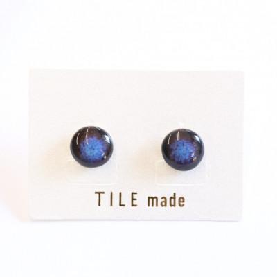 ふるさと納税 瑞浪市 【美濃焼】青錆むらタイルピアス(直径10mm)