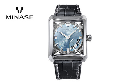 MINASE時計 SEVEN WINDOWS クロコレザータイプ（VM15-LBKYIB-SSD） MINASE 日本製 時計 腕時計 メンズ 高額 人気 ランキング【協和精工株式会社】[F11943]