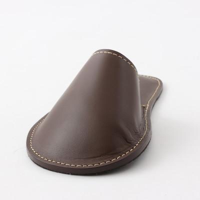 ふるさと納税 御代田町 【濱野皮革工藝の革小物】オリジナルルームシューズ(ブラウン:Lサイズ) |  | 01