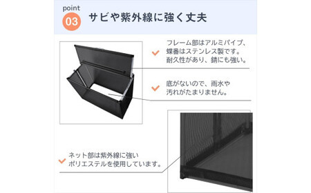 カラスよけ ゴミ ネット 屋外 3秒折畳み式 大 【大90cm】約270L ネイビーブルー【 大阪府 門真市 】