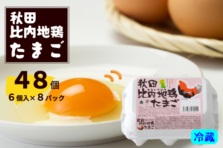 秋田比内地鶏たまご48個(42個+6個割れ保証)　45P5301 【着日指定不可】