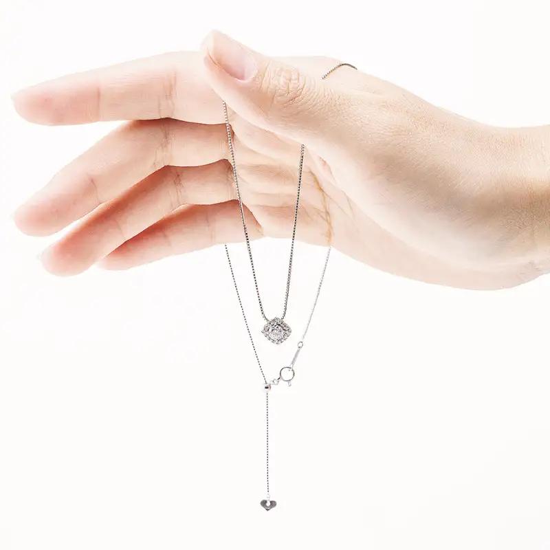 【高島屋選定品】プラチナダイヤモンド ペンダント 中石ダイヤ 0.5ct D SI2 EX (GIA)【鑑別書付き】