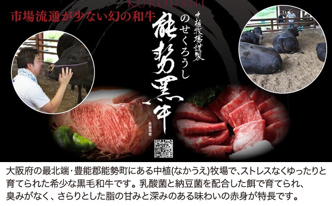 能勢黒牛または能勢黒若牛の厳選ステーキ500g(2または3枚) | 中植牧場 丸昭精肉店 | 大阪府 能勢町 送料無料