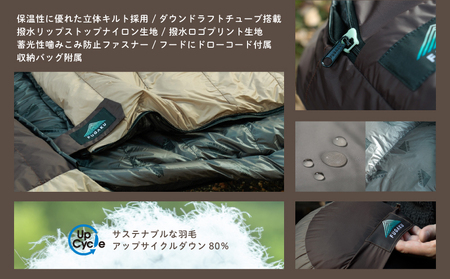 【FUGAKU】ENVELOPE SLEEPING BAG封筒型寝袋 ダウンシュラフ ベージュ※着日指定不可 DSI063　