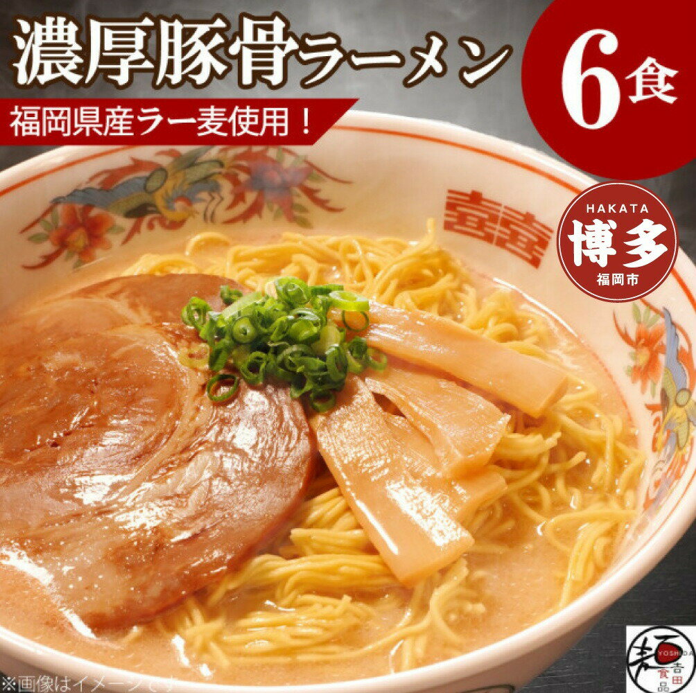 【ふるさと納税】【福岡ラー麦・生麺使用】吉田食品の博多ラーメン6食セット（濃口とんこつ×6） | 麺 食品 加工食品 人気 おすすめ 送料無料