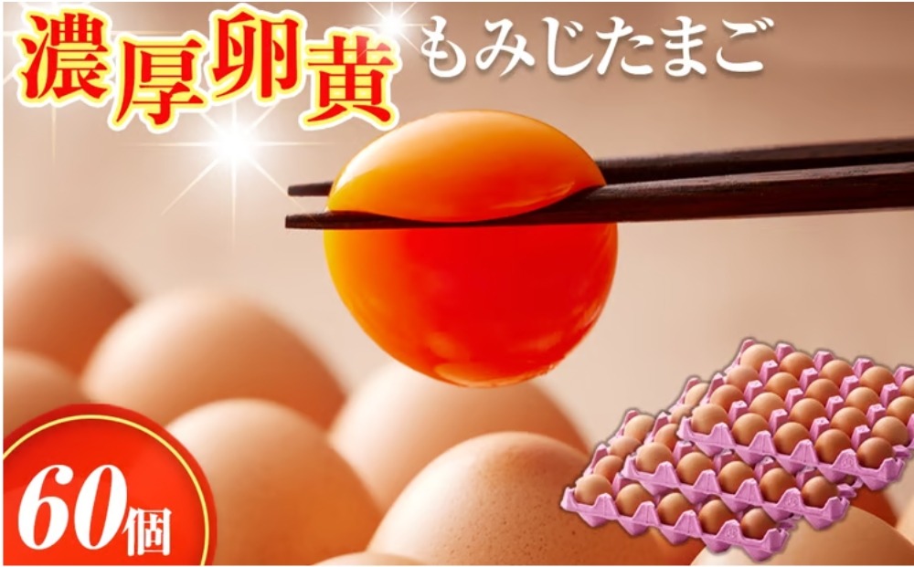 【山田養鶏】濃厚卵黄もみじたまご【60個入り】 [No.186]