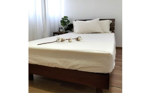 オーガニックコットンフランネルボックスシーツ シングル（100×200×30cm）キナリ KNBX-S