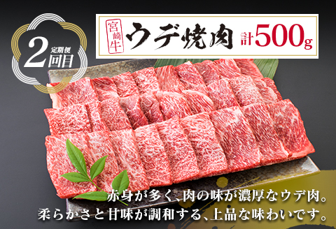 【令和8年2月から毎月配送】3か月定期便 月替わりで堪能!! 宮崎牛 イチオシ 焼肉 セット お楽しみ 定期便 粗挽き ウインナー 総重量2kg以上 ブランド牛 牛肉 黒毛和牛 国産 霜降り 赤身 人