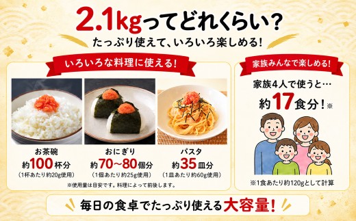 【2026年10月下旬発送・しぼり袋タイプ】ほぐし明太子 2.1kg（300g×7袋）小分け たらこ タラコ 明太子 めんたいこ 辛子明太子 ご飯のお供 