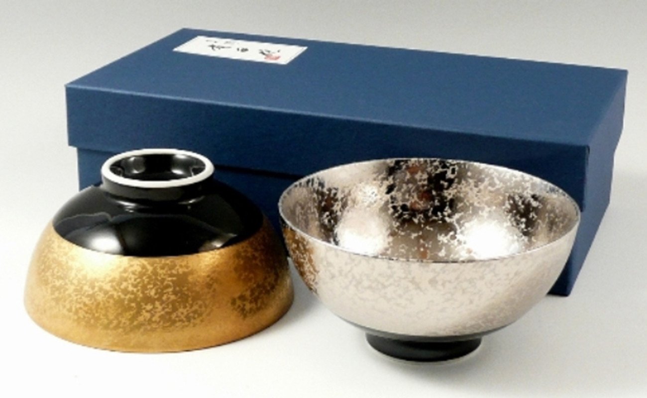 
                  金濃・プラチナ濃黒釉掛分 組茶碗 【三光堂】金 プラチナ お茶碗 おちゃわん プレゼント ギフト A45-385
                