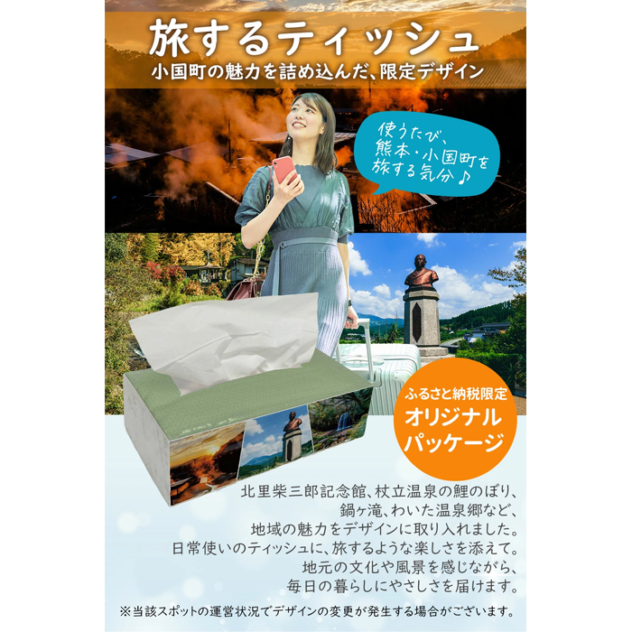 【令和8年4月～出荷】ティッシュペーパー ピュアパルプ ソフトパックティッシュ 60パック×400枚 200組 柔らか コンパクト 日用品 必需品 まとめ買い 常備品 備蓄 防災グッズ 熊本県 小国町