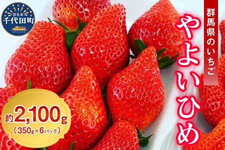 《先行受付》※4月より順次発送※ いちご「 やよいひめ 」約350g×6パック 群馬県 千代田町 ＜斉藤いちご園＞ 大粒 完熟収穫 大容量 とれたて 新鮮 送料 無料 数量 限定 甘い 豊かな 香り 贅沢 ご褒美 イチゴ ストロベリー 贈答 贈り物 ギフト プレゼント 家族 で 楽しむ フルーツ