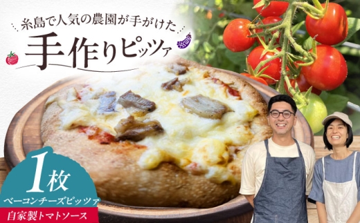 【年内発送】【 糸島豚 × 天然酵母 】 自家製 ベーコン チーズ 全粒粉ピッツァ 自家製トマトソース 1枚 糸島市 / わかまつ農園 [AHB057] ピザ 手作り