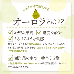 【令和7年産 先行予約】西洋梨オーロラ2kg 秀品　化粧箱入り　山形県 東根市 東根農産センター提供 hi027-187-1 オーロラ 洋梨 洋ナシ フルーツ 果物 くだもの 化粧箱 産地直送 期間限