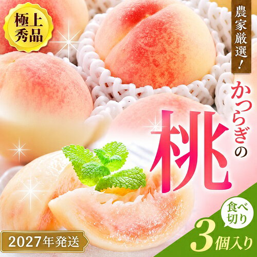 【ふるさと納税】 桃 極上秀品 食べきりやすい3個入 【先行予約】【2027年6月20頃から順次発送予定】こだわり農家厳選！【KG1】｜桃 果物 フルーツ 極上秀品 農家厳選