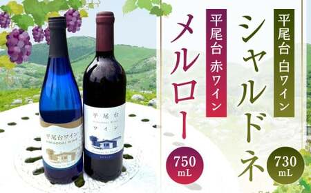 平尾台白ワイン・シャルドネ（730ml）と 平尾台赤ワイン メルロー（750ml） 2本セット ワイン 飲み比べ 赤白ワイン セット お酒