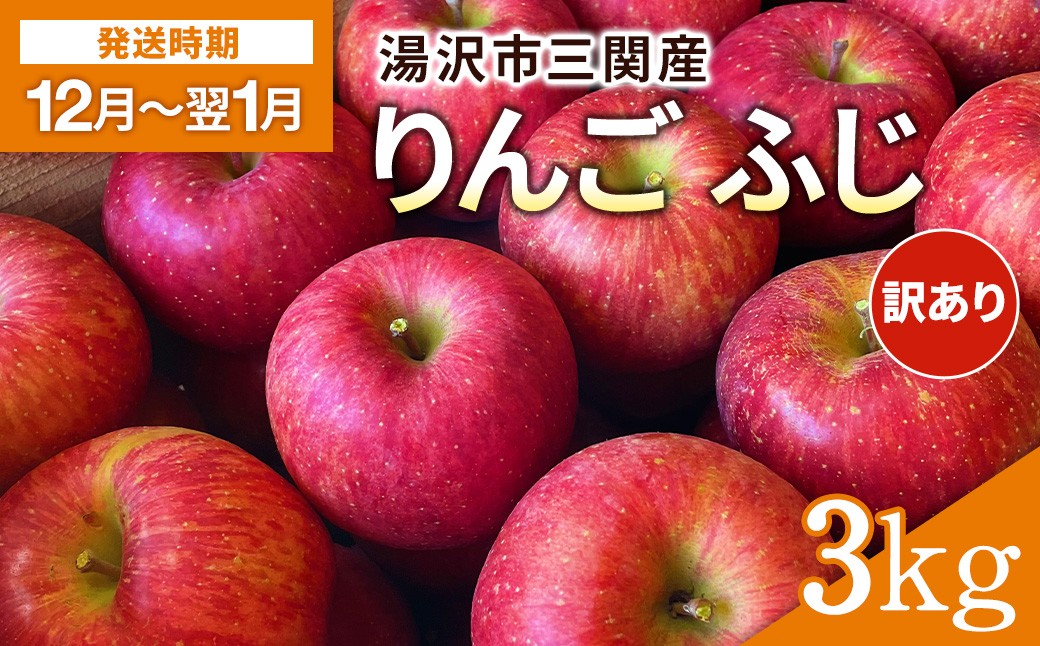 
            湯沢市三関産りんご（ふじ）3kg 家庭用 訳あり ふるさと納税 旬 果物 フルーツ ジューシー 甘い 秋田県【藤山果樹園】[K2801]
          