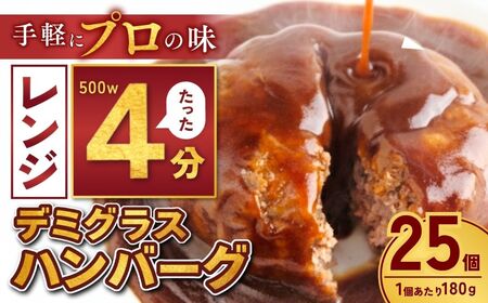 デミグラハンバーグ 180g × 25個 計4.5kg ハンバーグ レンジ 龍ケ崎市