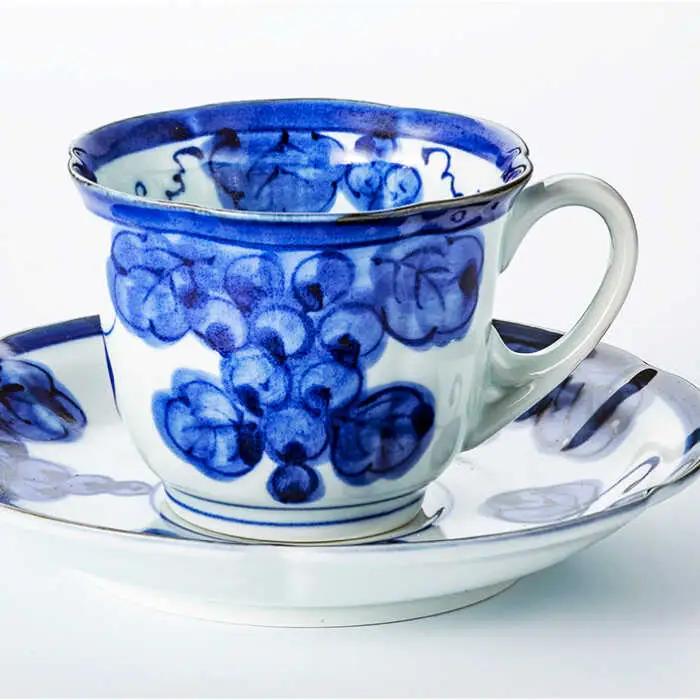 【波佐見焼】古伊万里青磁写絵珈琲碗皿5客揃 食器 カップ 【不二商店】 [UC08] 波佐見焼