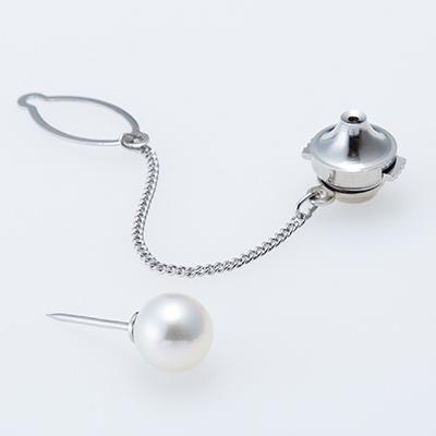 ふるさと納税 長崎市 アコヤ本真珠WG-8.5mm　メンズタイピン【プレミアム】 |  | 01