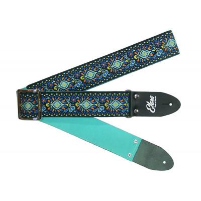 ふるさと納税 郡上市 【ギターストラップ】Elara Straps Peacock Queue Fresque Blue