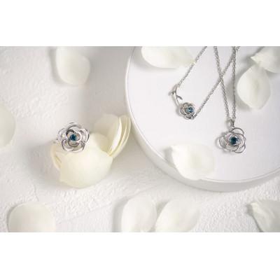ふるさと納税 藤沢市 Blue Rose Pt トパーズ ダイヤモンド ペンダント |  | 03