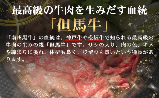 鹿児島県産 南州黒牛 霜降りローススライス 約500g NS-507 | 牛 黒毛和牛 肉 お肉 ブランド牛 霜降り サシ ロース しゃぶしゃぶ すき焼き すきやき 甘い やわらかい 冷凍 ごちそう 