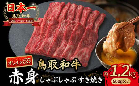 鳥取和牛 最高級品質【オレイン55】 赤身 しゃぶしゃぶすき焼き用 (1.2kg) 牛肉 和牛 鳥取和牛 ブランド和牛 黒毛和牛 すき焼き 和牛すき焼き 和牛スライス 和牛しゃぶしゃぶ KR1277