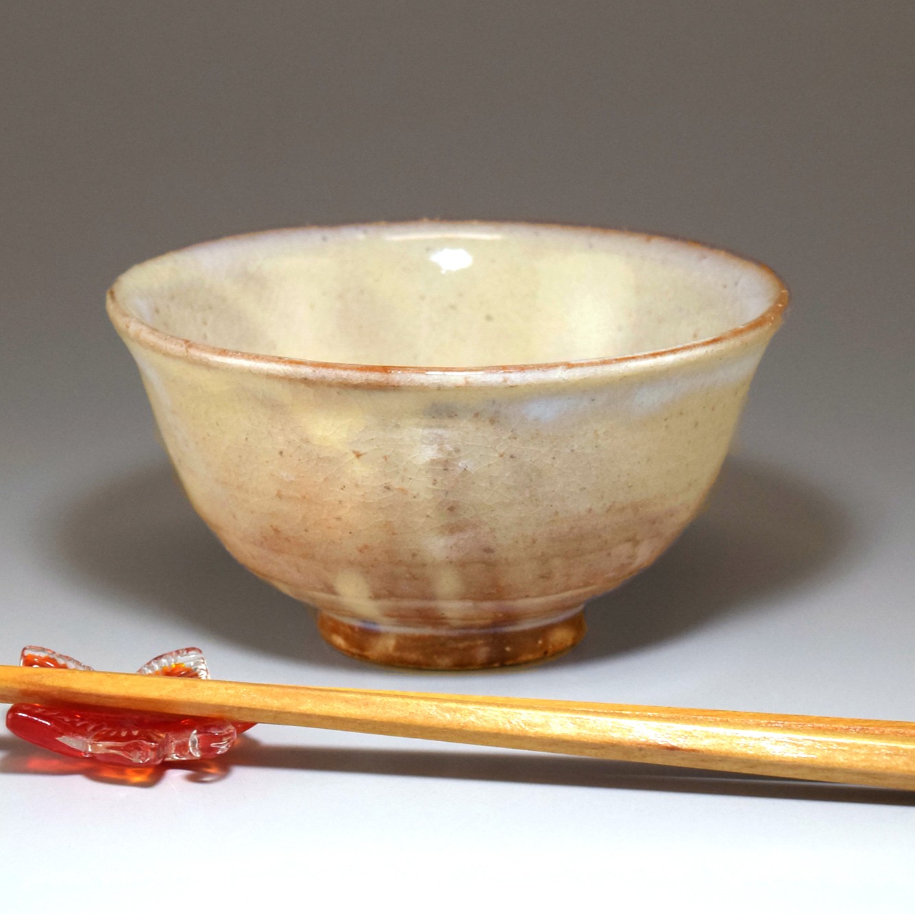 萩焼　ごはん茶碗（粉引）　｜hg000340
