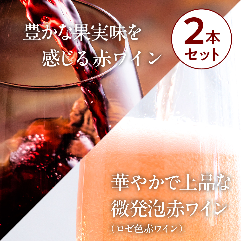 Tokyo HATAGO Winery 赤ワイン　『天空』　（テンクウ）& 微発泡赤ワイン(ロゼ色赤ワイン) 桜門 （オウモン）2本セット 各750ml