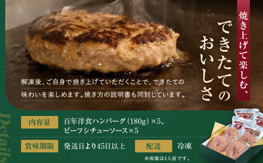 【キャピタル東洋亭本店】明治30年創業「東洋亭」の百年洋食ハンバーグセット（5人前）［ 京都 北山 洋食 お客様の7割が注文する大人気ハンバーグ おいしい 人気 おすすめ グルメ 老舗 お取り寄せ ］
