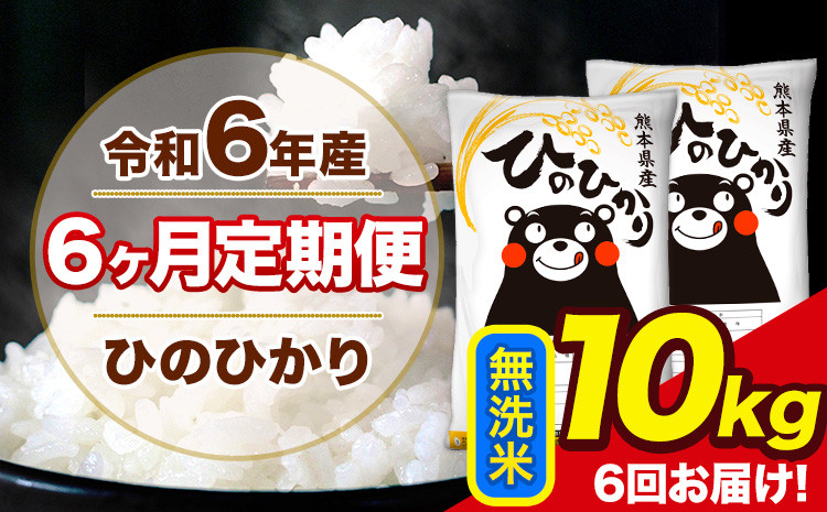 
            令和6年産 【6ヶ月定期便】 ひのひかり 無洗米 10kg 5kg×2袋 計3回お届け 熊本県産 こめ コメ 無洗米 精米 荒尾市 ひの 米 定期 《お申込み月の翌月から出荷開始》
          