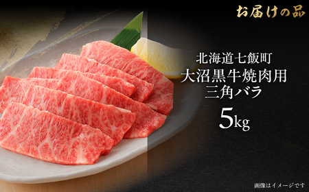 大沼黒牛焼き肉用（三角バラ5kg） 【ふるさと納税 人気 おすすめ ランキング 北海道ブランド牛 大沼黒牛 黒毛和牛 リブロース 冷凍 焼肉 おいしい 北海道 七飯町】 NAM044