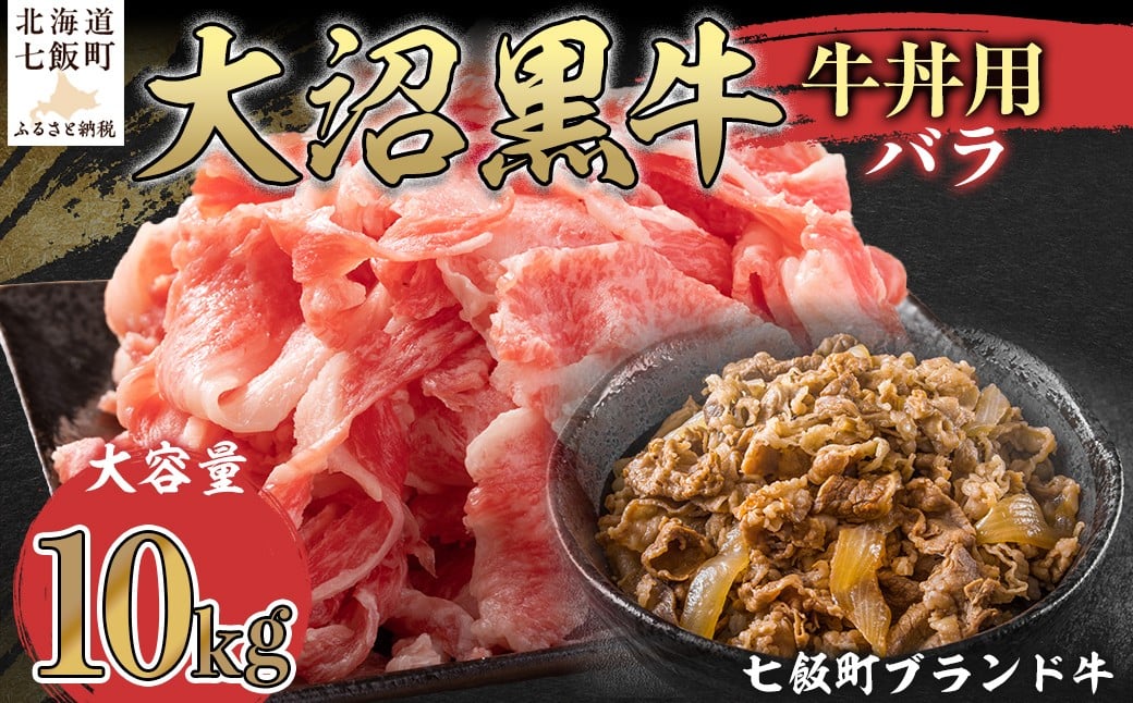 
                  【北海道ブランド牛】大沼黒牛牛丼用（バラ10kg） 【ふるさと納税 人気 おすすめ ランキング 北海道ブランド牛 大沼黒牛 黒毛和牛 バラ肉 冷凍 牛丼 おいしい 北海道 七飯町】 NAM037
                