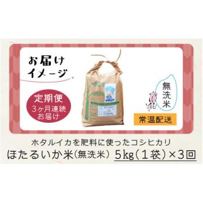 ふるさと納税 滑川市 【毎月定期便】ほたるいか米　無洗米　5kg全3回 |  | 03