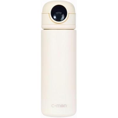 ふるさと納税 摂津市 シーモン(c-mon) 指紋センサー付き真空断熱ボトル 水筒 保温保冷  バニラホワイト