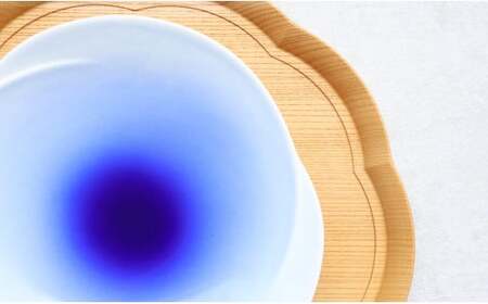 A12-107【まるふくオリジナル】有田焼 Blue Gradation Plate 青 ブルー グラデーション 夏の器 涼し気 大皿 パスタ皿